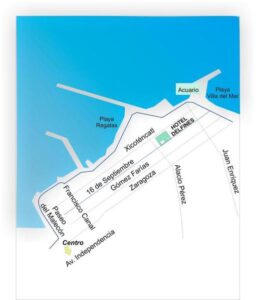 Hotel Delfines Veracruz map